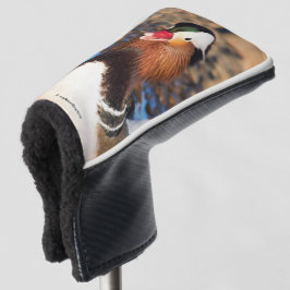 Schöne Chatty Mandarin Duck am Ufer Golf Headcover