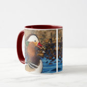 Schöne Chatty Mandarin Duck auf den Felsen Tasse (Vorderseite Links)