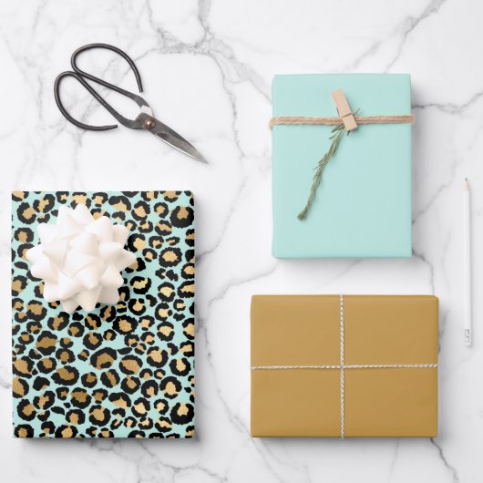 Schöne Cheetah Exotic Geschenkpapier Set (Vorderseite)