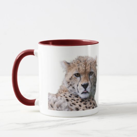 Schöne Cheetah Schöne Cat Foto Tasse (Links)