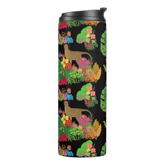 Schöne, Cheetah und tropischer Dschungel Thermosbecher (Nach links gedreht)