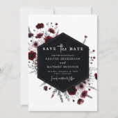 Schöne Chic Burgundy Wedding Save The Date (Vorderseite)