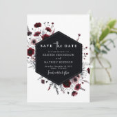 Schöne Chic Burgundy Wedding Save The Date (Stehend Vorderseite)
