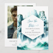 Schöne Chic-Hochzeit Save The Date (Vorne/Hinten)