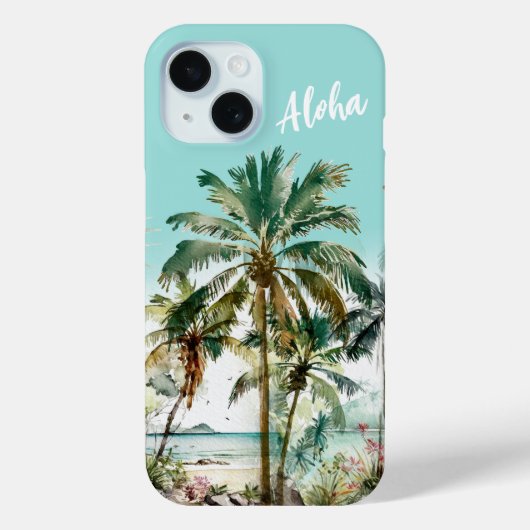 Schöne Chic Island Tropical Beach Palm Tree Case-Mate iPhone Hülle (Rückseite)