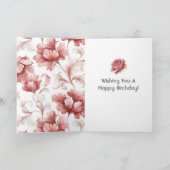 Schöne Chic Rote Blumen Geburtstag Karte (Innenseite)