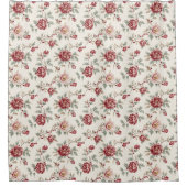 Schöne Chic Rote Creme Blumen Hochzeit Duschvorhang (Vorderseite)