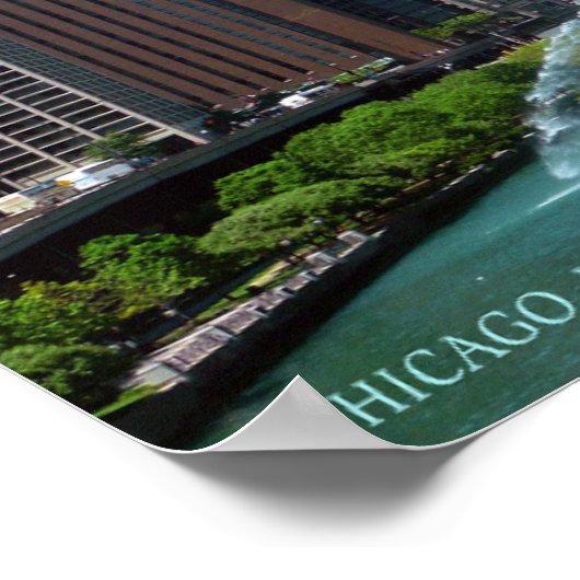 Schöne Chicago Illinois Downtown River View Poster (Ecke)