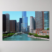 Schöne Chicago Illinois Downtown River View Poster (Vorne)