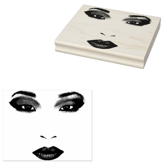 Schöne China Girl Face Original Kunst Gummistempel (Stempel)