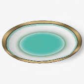 Schöne China Illusion - weiß, Aqua, gebürstetes Go Pappteller (Schrägansicht)