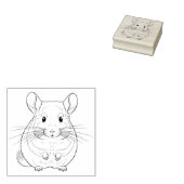Schöne Chinchilla-Vorderansicht Gummistempel (Stempel)