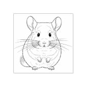 Schöne Chinchilla-Vorderansicht Gummistempel (Prägung)
