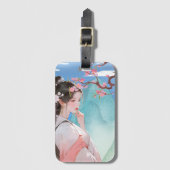 Schöne Chinesische Frau Gepäckanhänger (Vorderseite Vertikal)