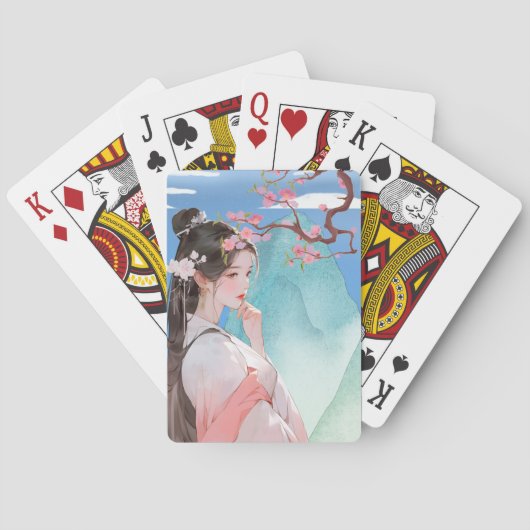 Schöne Chinesische Frau Spielkarten (Rückseite)