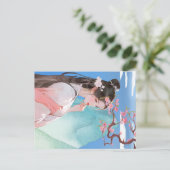 Schöne chinesische Frau vor einem Berg Postkarte (Stehend Vorderseite)