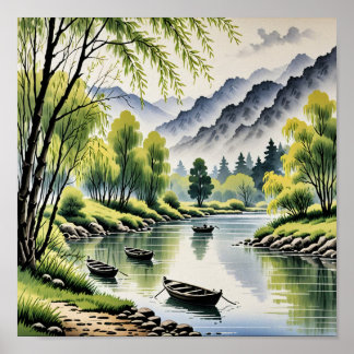 Schöne chinesische Landschaft Poster