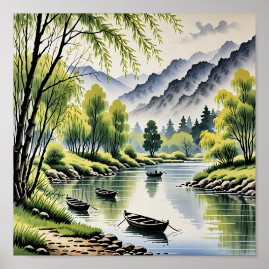 Schöne chinesische Landschaft Poster (Vorne)