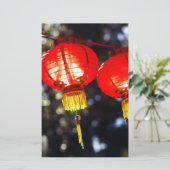 Schöne chinesische Mondnacht Neujahr Rote Lanterns Briefpapier (Stehend Vorderseite)
