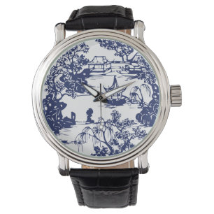 Schöne chinesische Pagoden-Landschaft Armbanduhr