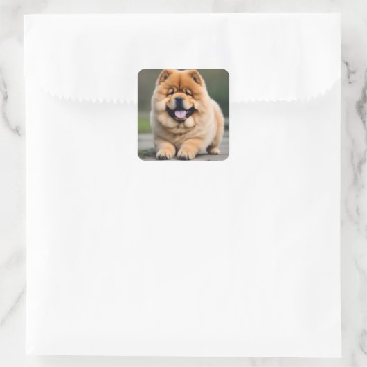Schöne Chow Chow Quadratischer Aufkleber (Tasche)
