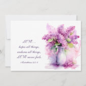 Schöne Christliche Hochzeit von Lilac Einladung (Rückseite)