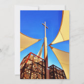 Schöne Christliche Kirche Cross Blue Sky Einladung (Rückseite)