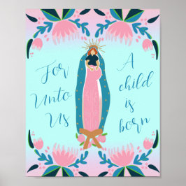 Schöne Christliche Weihnachtskrippe Poster