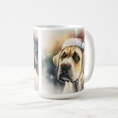 SCHÖNE CHRISTMAS FAWN BULLMASTIFF KAFFEETASSE (VorderseiteRechts)