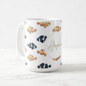 Schöne Clown Fish Malerei Schwarz-Gelb Kaffeetasse (Vorderseite Links)