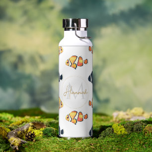 Schöne Clown Fish Malerei Schwarz-Gelb Trinkflasche