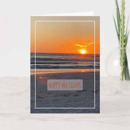 Schöne Coastal Sunset Foto Happy Holidays Card Karte (Vorderseite)