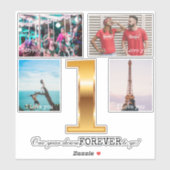 Schöne Collage aus dem Foto des Jubiläums Aufkleber (Blatt)