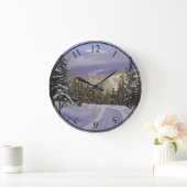 Schöne Colorado-Schneeszene Große Wanduhr (Zuhause)