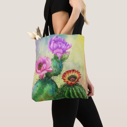 Schöne Colour Cactus Blume Tote Bag Tasche (Von Nahem)