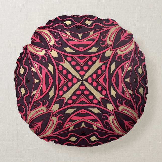 Schöne complicatedl Marokkanerverzierung Rundes Kissen (Vorderseite)