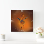 Schöne, cool leuchtende Kaminfarben wirken Musik Quadratische Wanduhr (Zuhause)