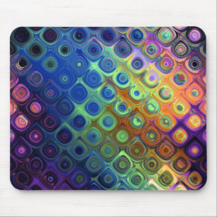 Schöne coole abstrakte Quadrate kreisen Glas leuc Mousepad