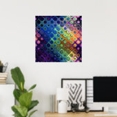 Schöne coole abstrakte Quadrate kreisen Glas leuch Poster (Heimbüro)