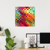 Schöne coole abstrakte Quadrate kreisen Glas leuch Poster (Heimbüro)