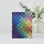 Schöne coole abstrakte Quadrate kreisen Glas leuch Postkarte (Stehend Vorderseite)