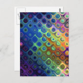 Schöne coole abstrakte Quadrate kreisen Glas leuch Postkarte (Vorne/Hinten)