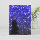 Schöne Coole Blauer Weihnachtsbaum Einladung (Stehend Vorderseite)