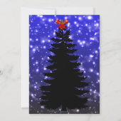 Schöne Coole Blauer Weihnachtsbaum Einladung (Rückseite)