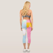 Schöne coole Blume Capri Leggings (Rückseite)