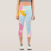 Schöne coole Blume Capri Leggings (Vorderseite)