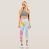 Schöne coole Blume Capri Leggings (Vorderseite)