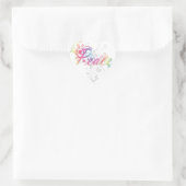 Schöne coole Friedensworte farbenfrohe Wirbel Herz-Aufkleber (Tasche)