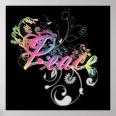 Schöne coole Friedensworte farbenfrohe Wirbel Poster (Vorne)