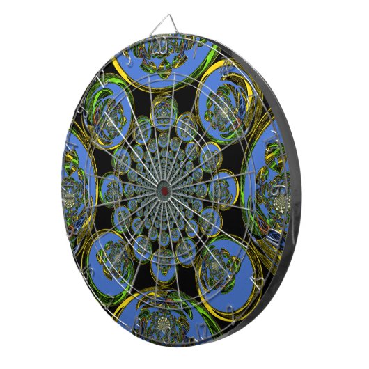 Schöne coole Königsblauer Kaleidoskopkunst Dartscheibe (Vorderseite rechts)